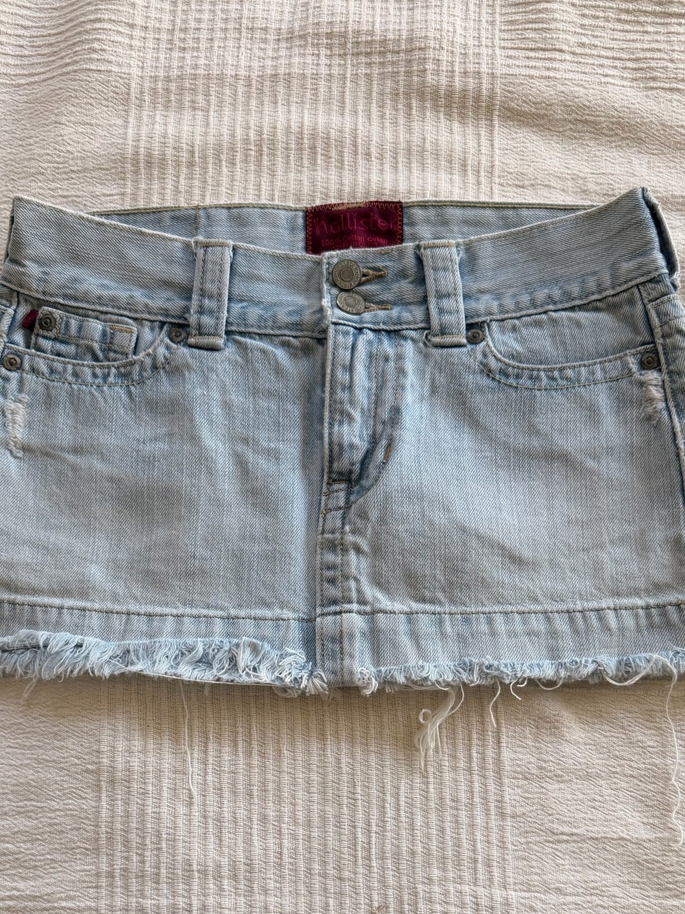 Hollister Light Blue Denim Mini Skirt